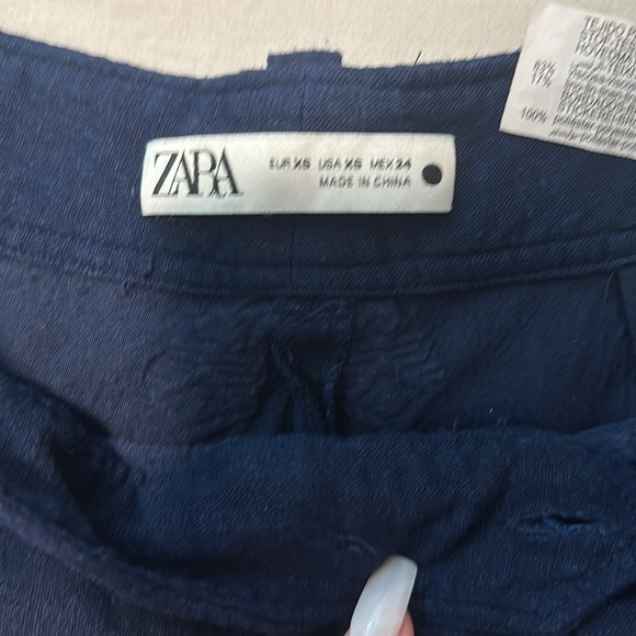 Zara Navy linen pants - Picture 4 of 5